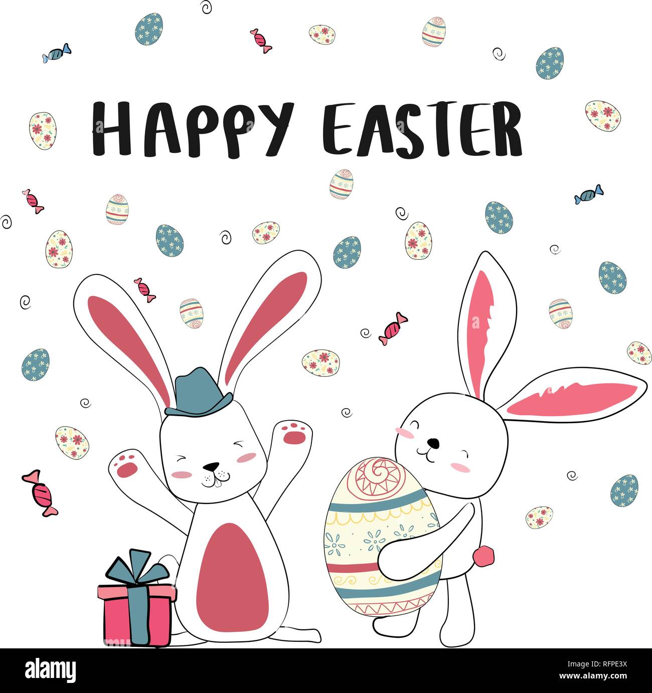 Two bunny Stock Vector Images - Alamy