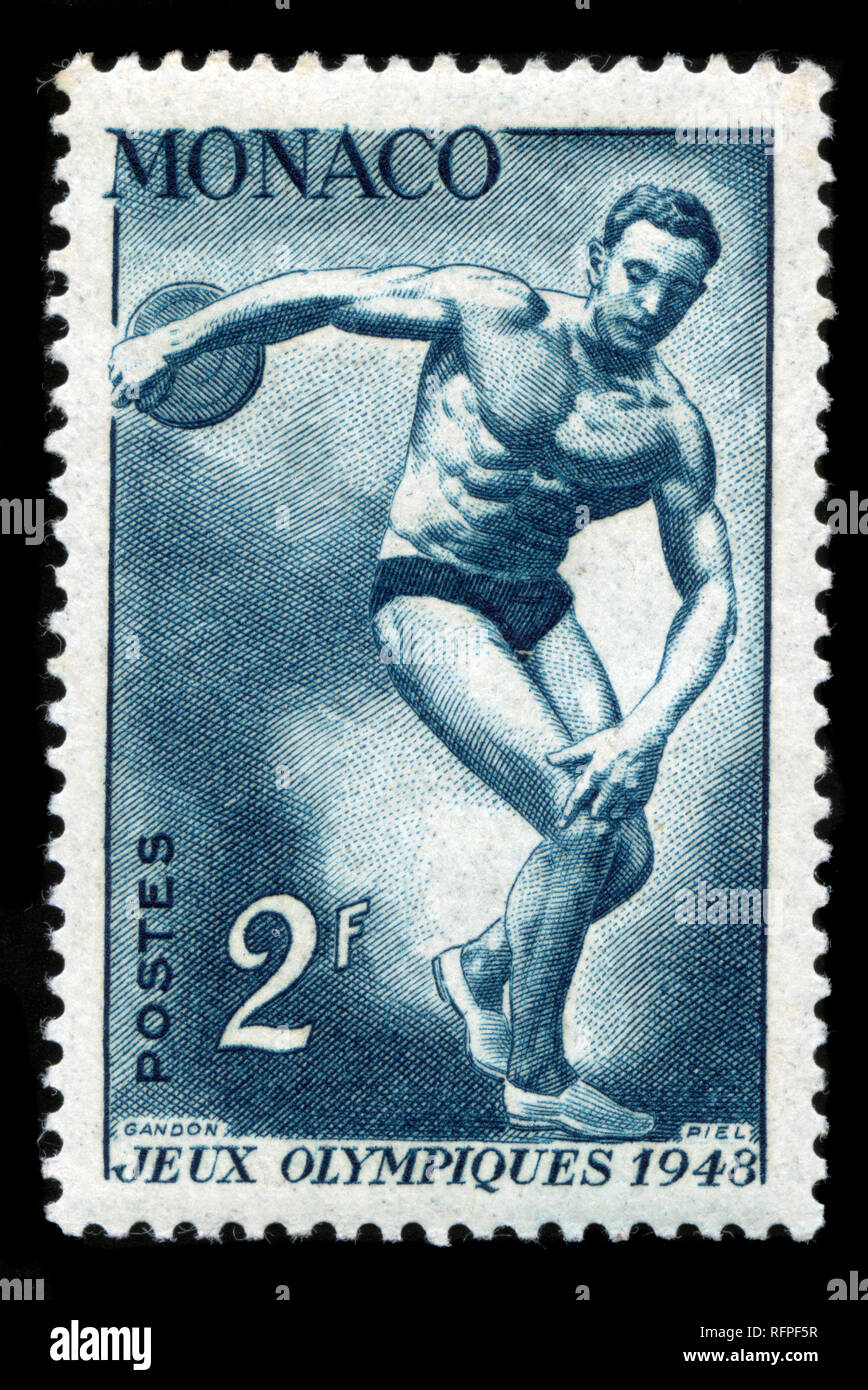 Postage stamp from Monaco in the Summer Olympics 1948, London series