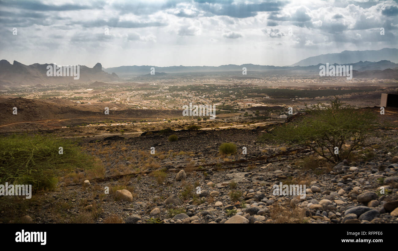The village of Al Hamra seen from high (Oman) Stock Photo