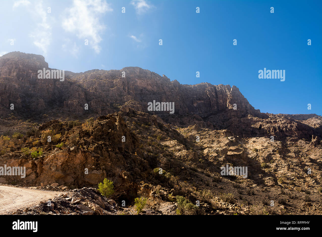 Panorama of the mountain Jebel Shams Stock Photo