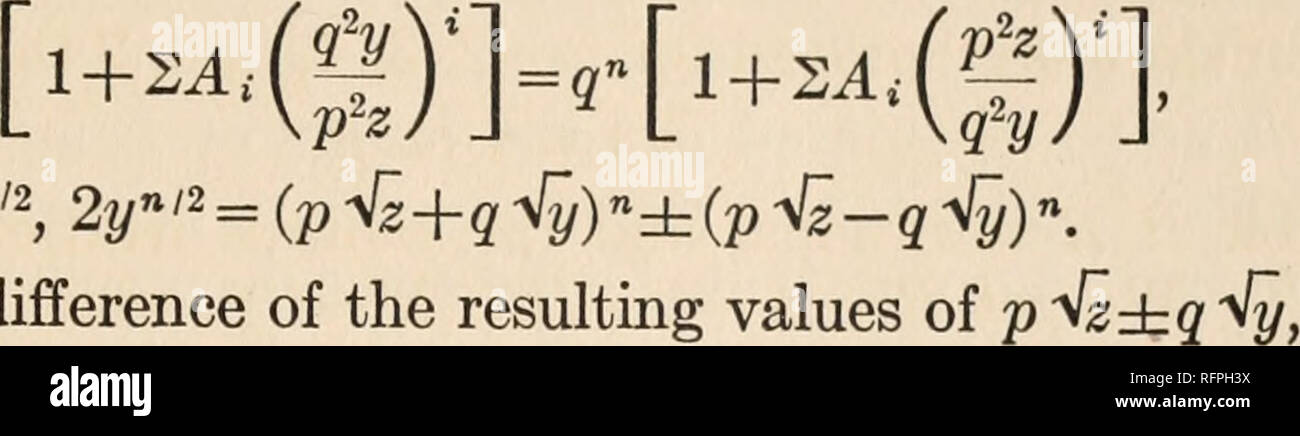 Carnegie Institution of Washington publication. CHAP, xxvi] FERMAT'S LAST  THEOREM. 739 Then zn-yn = xn Then Zfzm and Y/ym give. 2znl2, From the sum  and difference of the resulting values of
