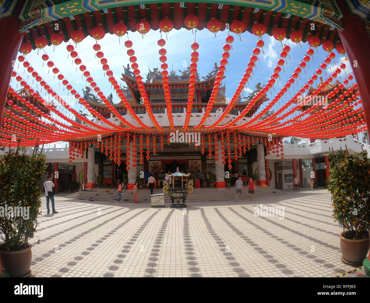 Traditional Chinese lanterns Decoration At Thean Hou Temple celebrating ...