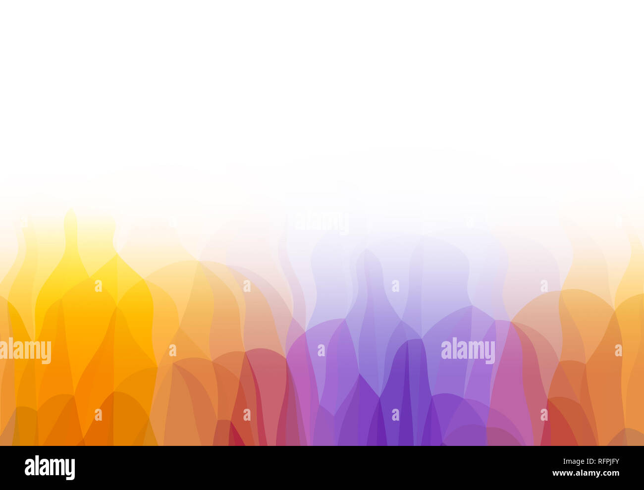 Wavy Multi-color Flames Background - Abstract Illustration with Copy Space Stock Photo