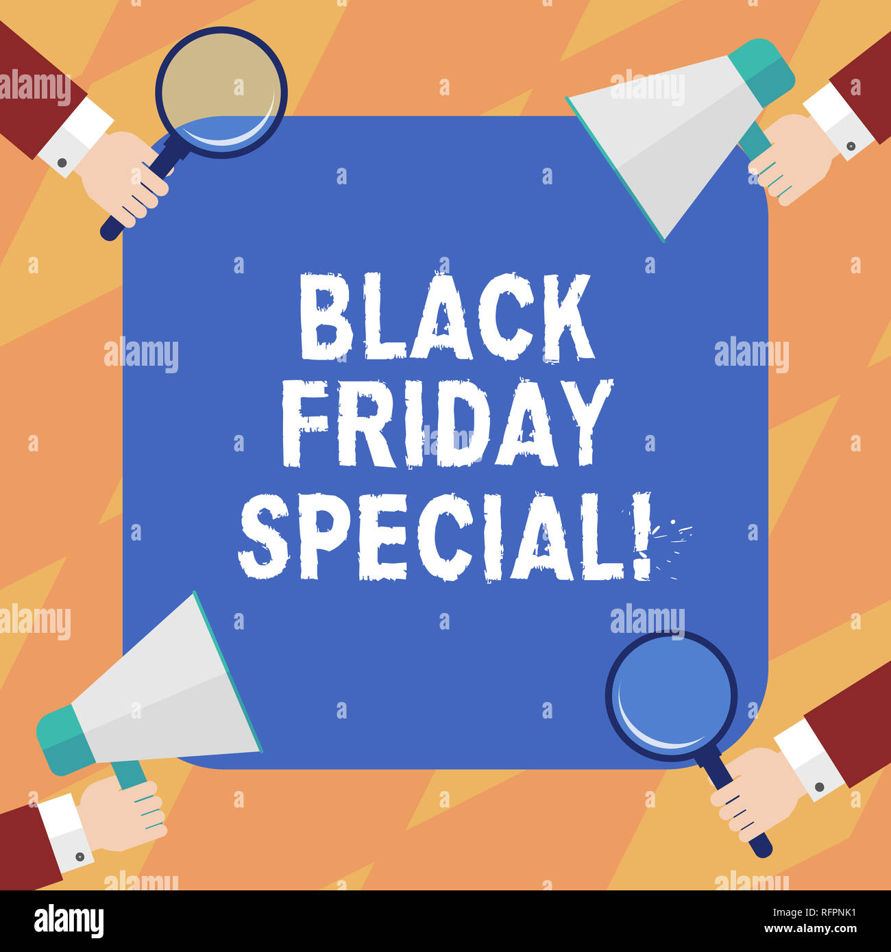 Text Sign Showing Black Friday Special Conceptual Photo The Day After Thanksgiving Crazy Sale Shopping Season Hu Analysis Hands Each Holding Magnifyi Stock Photo Alamy