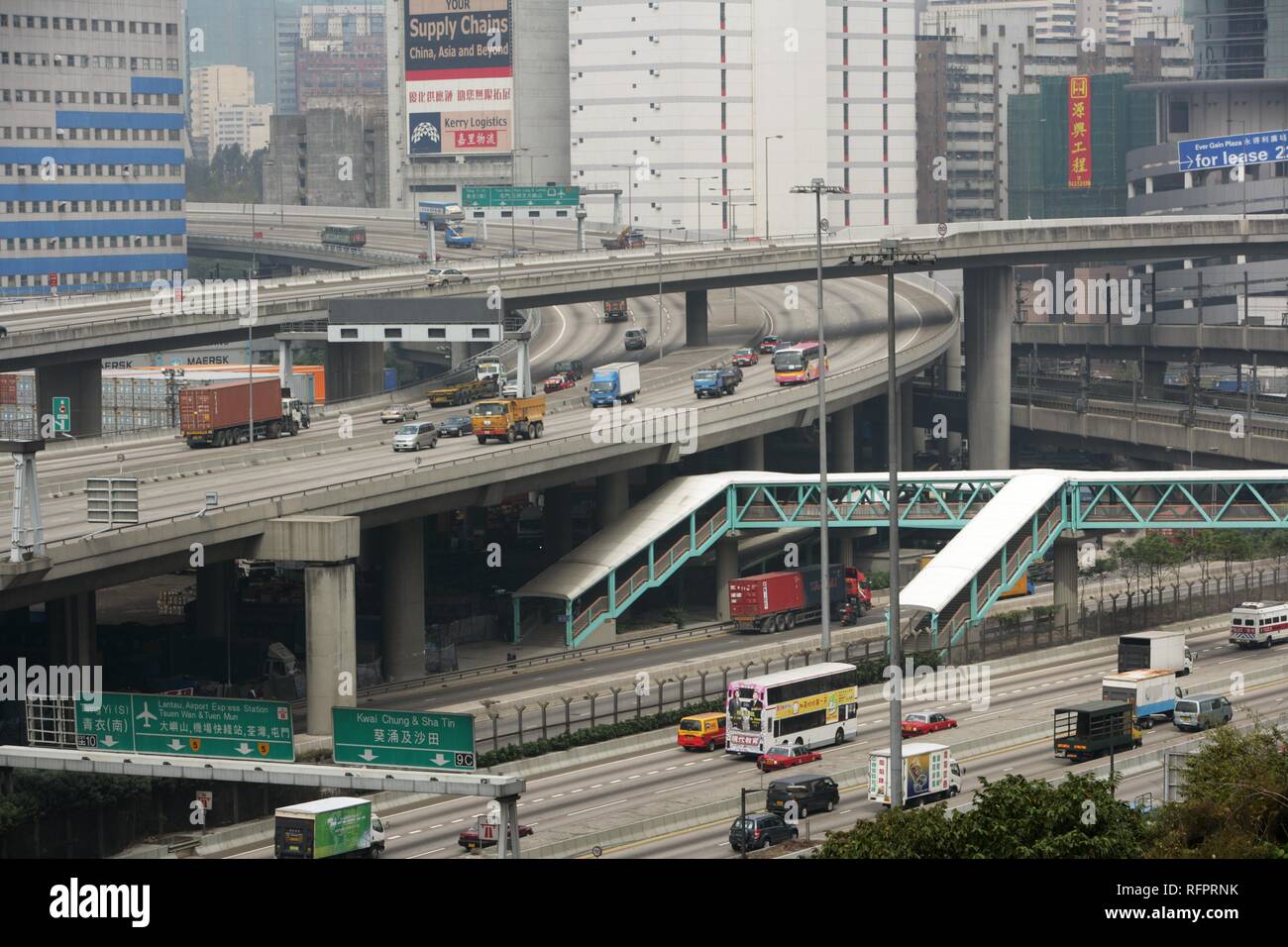 Viaducts, Lai Chi Kok, Hong Kong, China Stock Photo