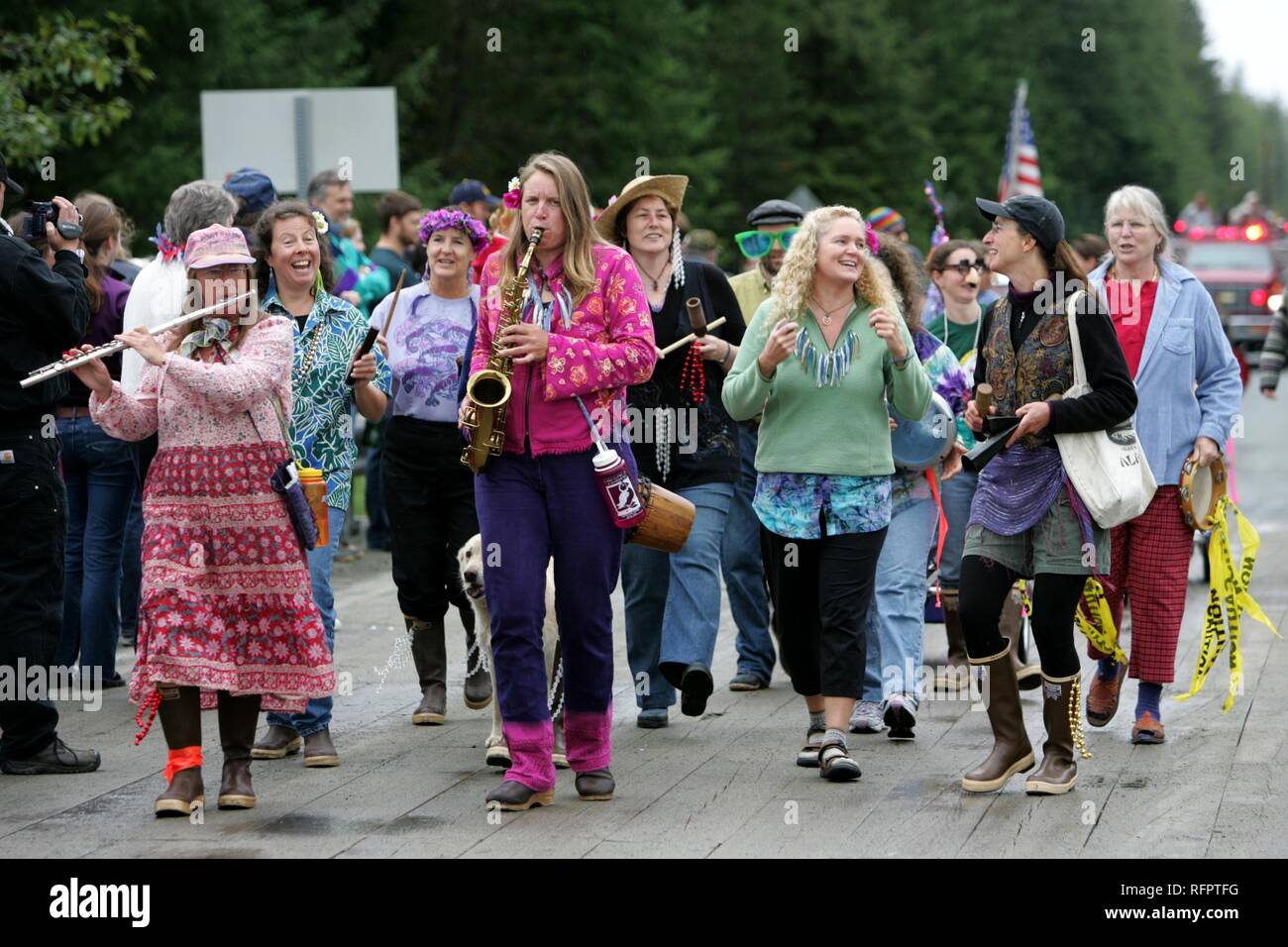 USA, United States of America, Alaska, Gustavus: 4th July, Independence day party in Gustavus, a village with 400 residents. Stock Photo