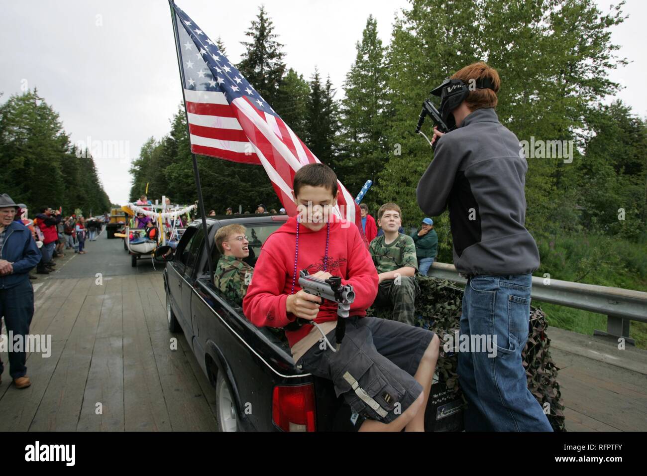 USA, United States of America, Alaska, Gustavus: 4th July, Independence day party in Gustavus, a village with 400 residents. Stock Photo