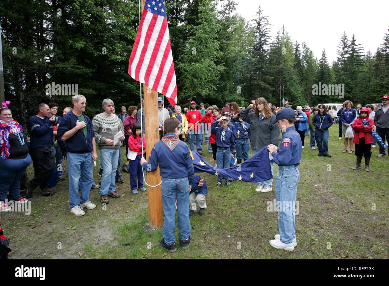 USA, United States of America, Alaska, Gustavus: 4th July, Independence day party in Gustavus, a village with 400 residents. Stock Photo