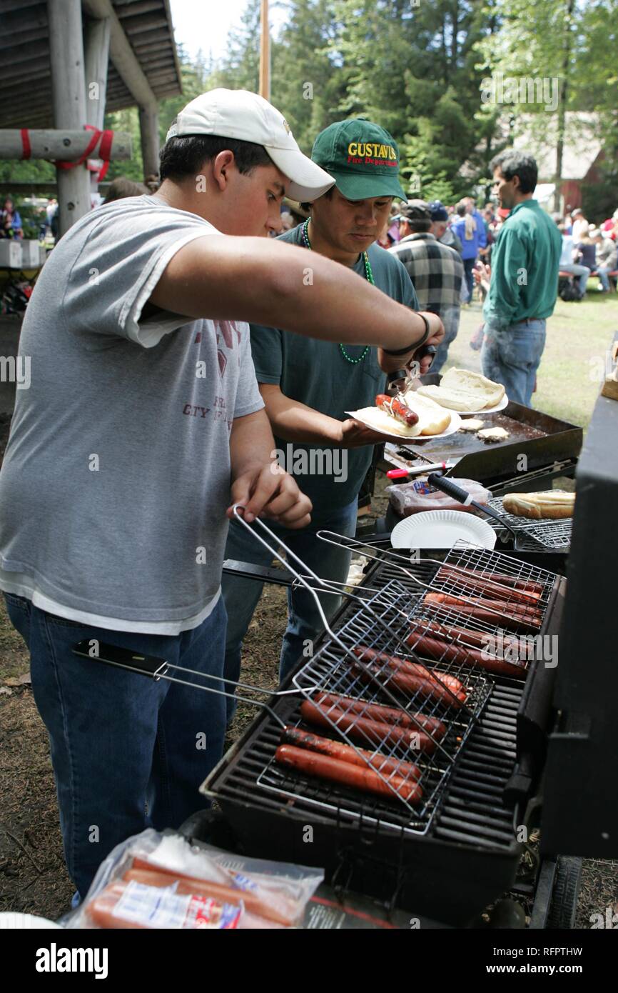 USA, United States of America, Alaska, Gustavus: 4th July, Independence day party in Gustavus, a village with 400 residents. Stock Photo