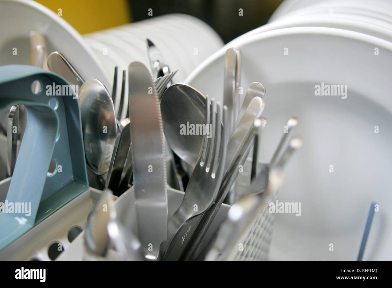 DEU, Germany Clean dishes in a dishwasher Stock Photo Alamy