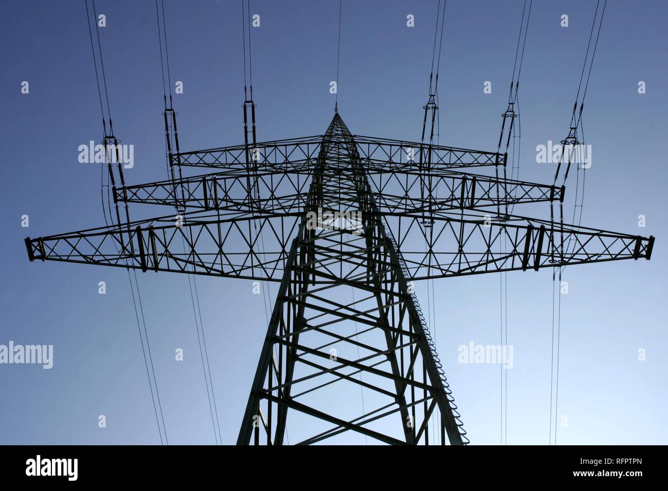 DEU, Germany :High-voltage transmission line. Stock Photo