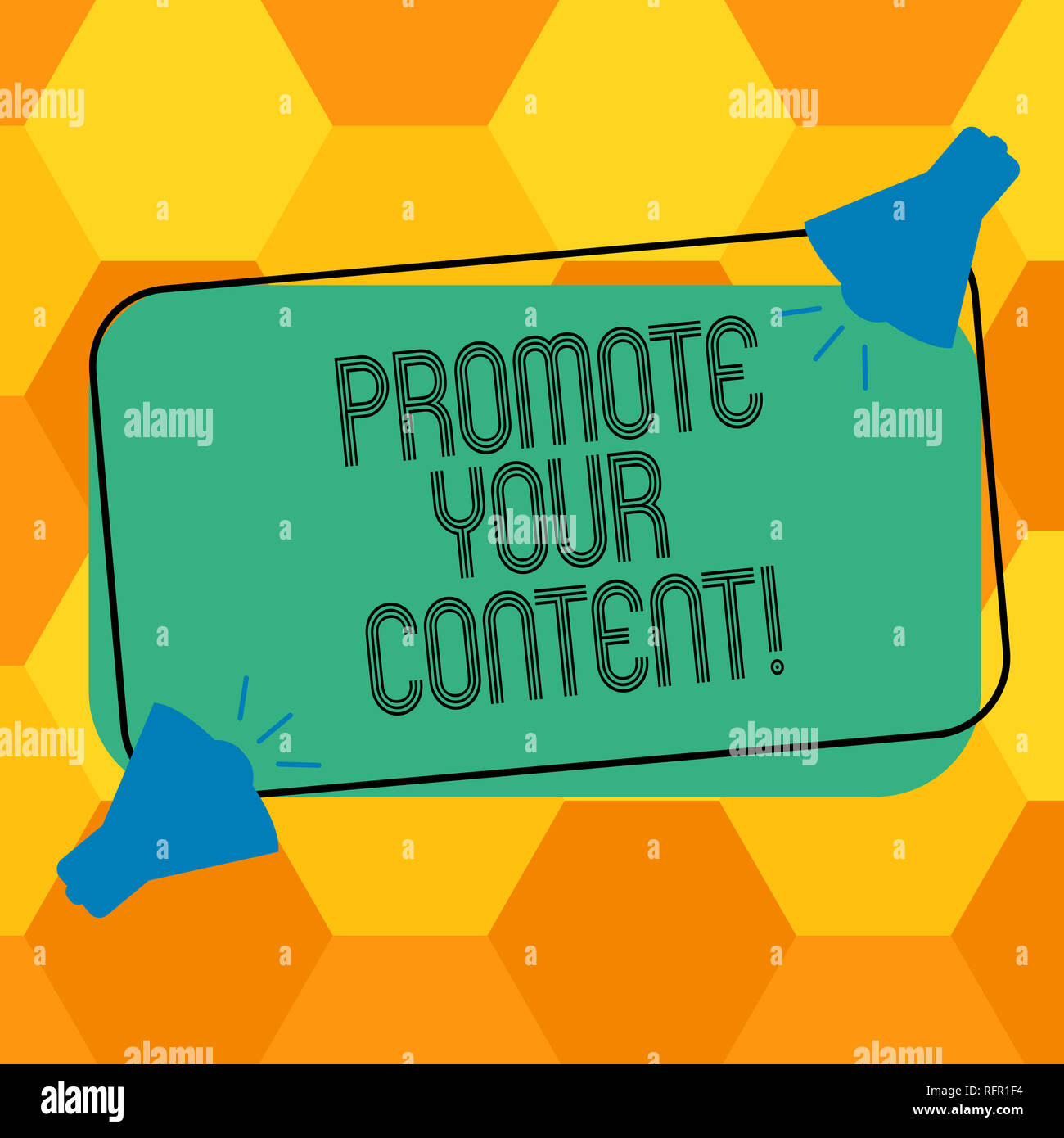 Handwriting text writing Promote Your Content. Concept meaning inform ...