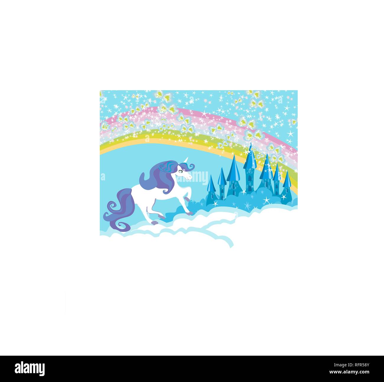 Card with a cute unicorn Stock Vector Image & Art - Alamy