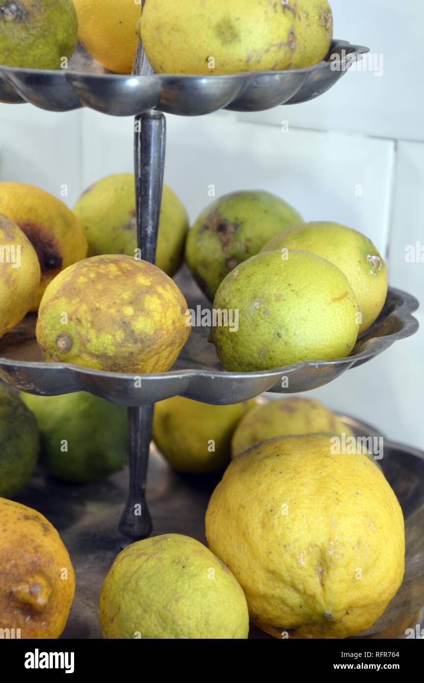 fruit bowl full of lemons Stock Photo Alamy