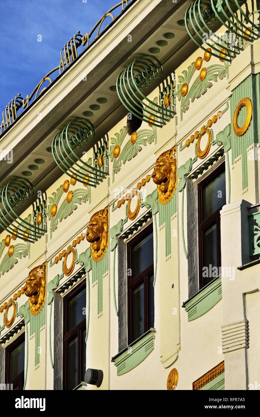 Art nouveau house in Vienna, Austria, detail Stock Photo - Alamy
