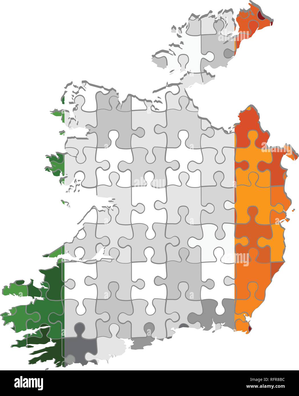Ireland map made of puzzle background - Illustration Stock Vector