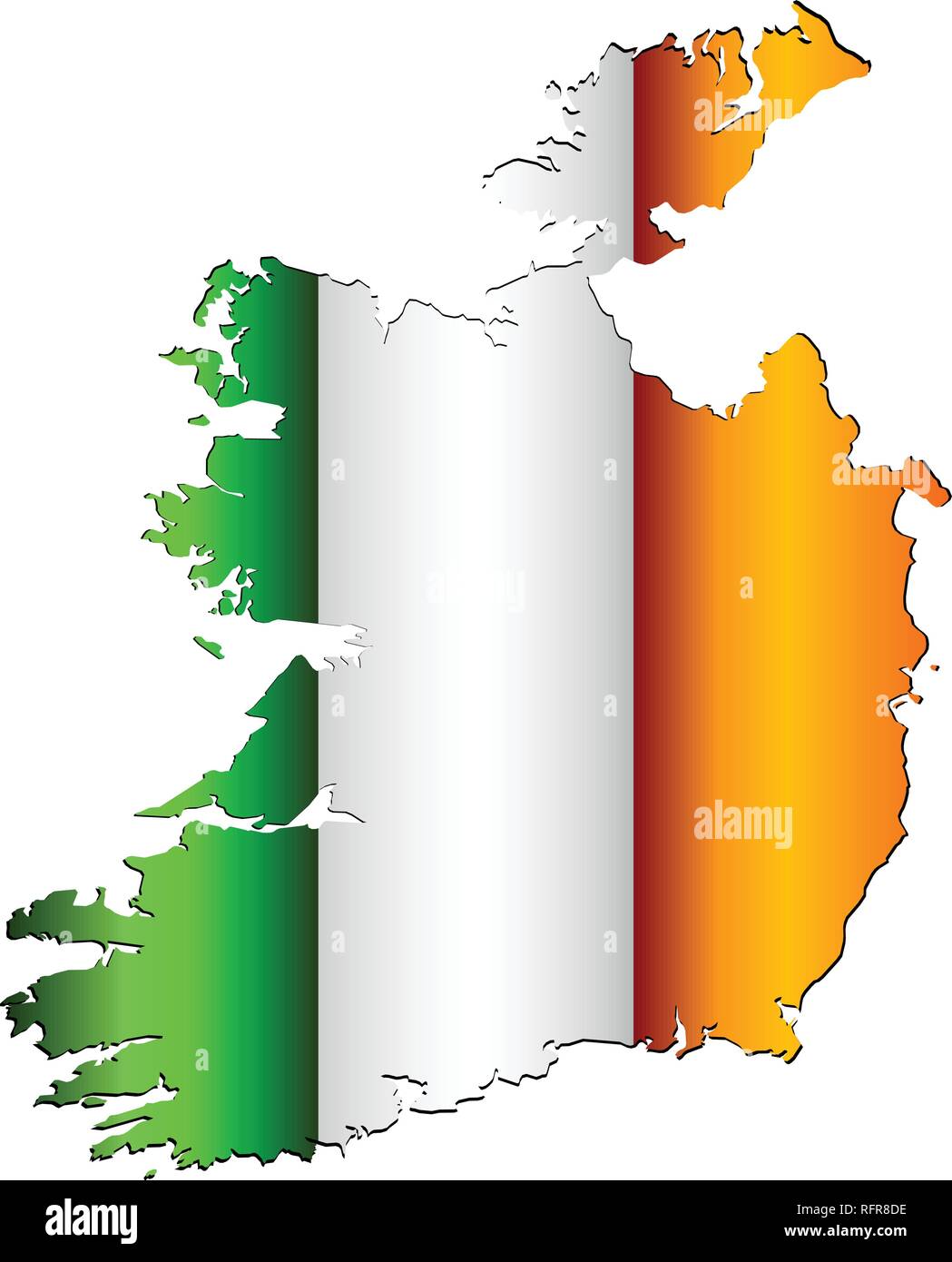 Ireland map with flag inside - Illustration Stock Vector