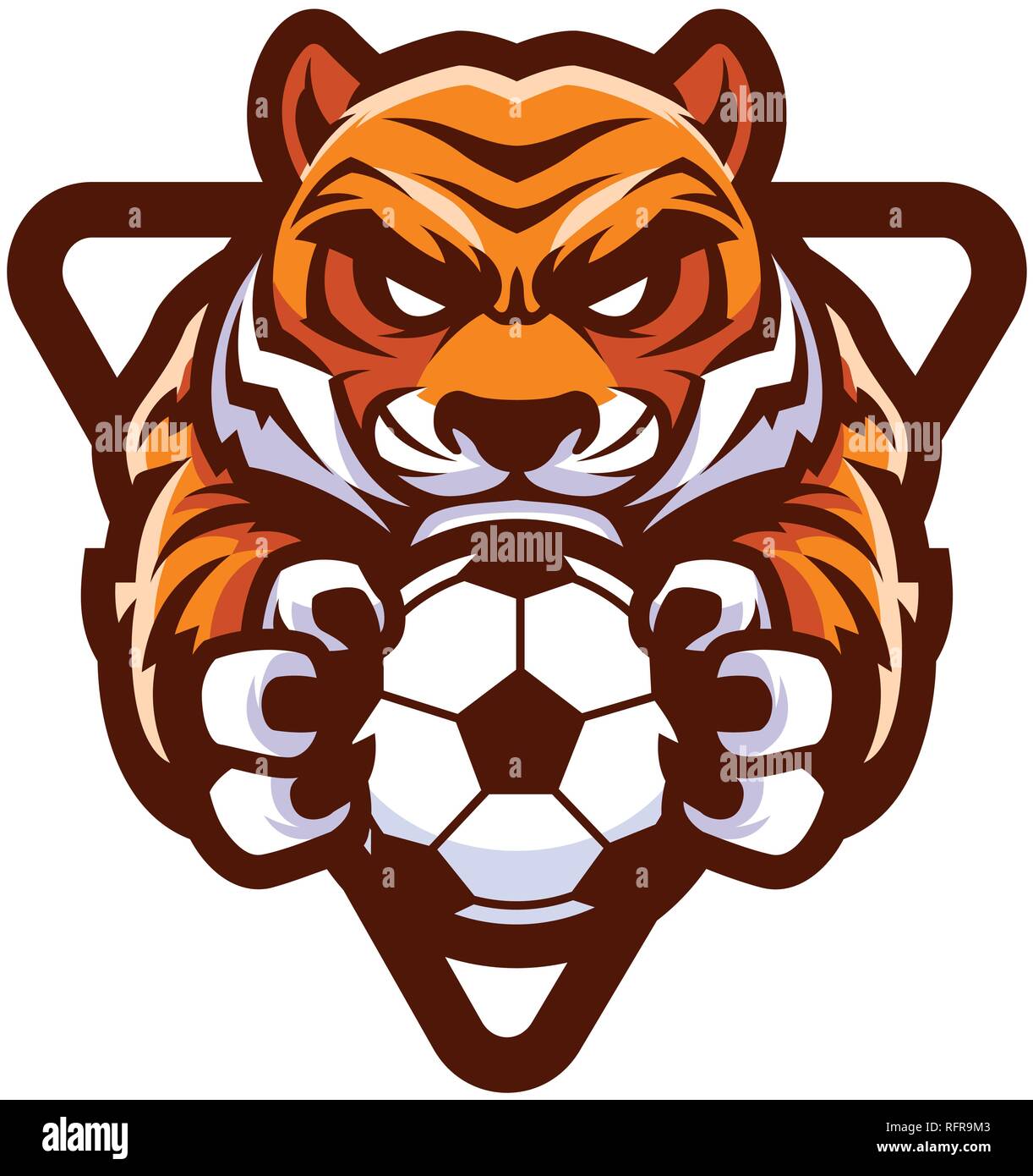 Tiger Football Soccer Mascot Stock Vector Image & Art Alamy