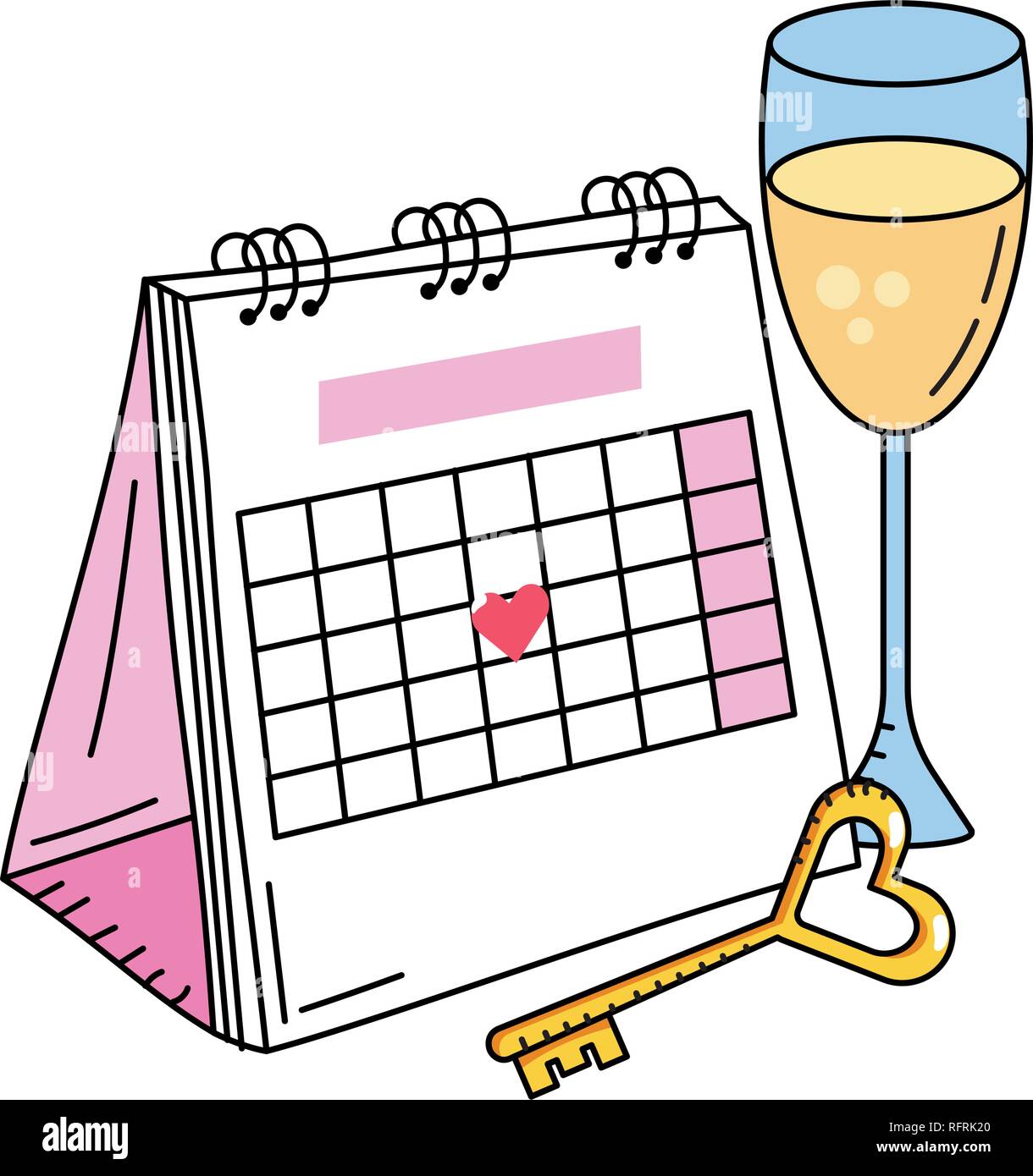 valentines day calendar cartoon Stock Vector Image & Art - Alamy