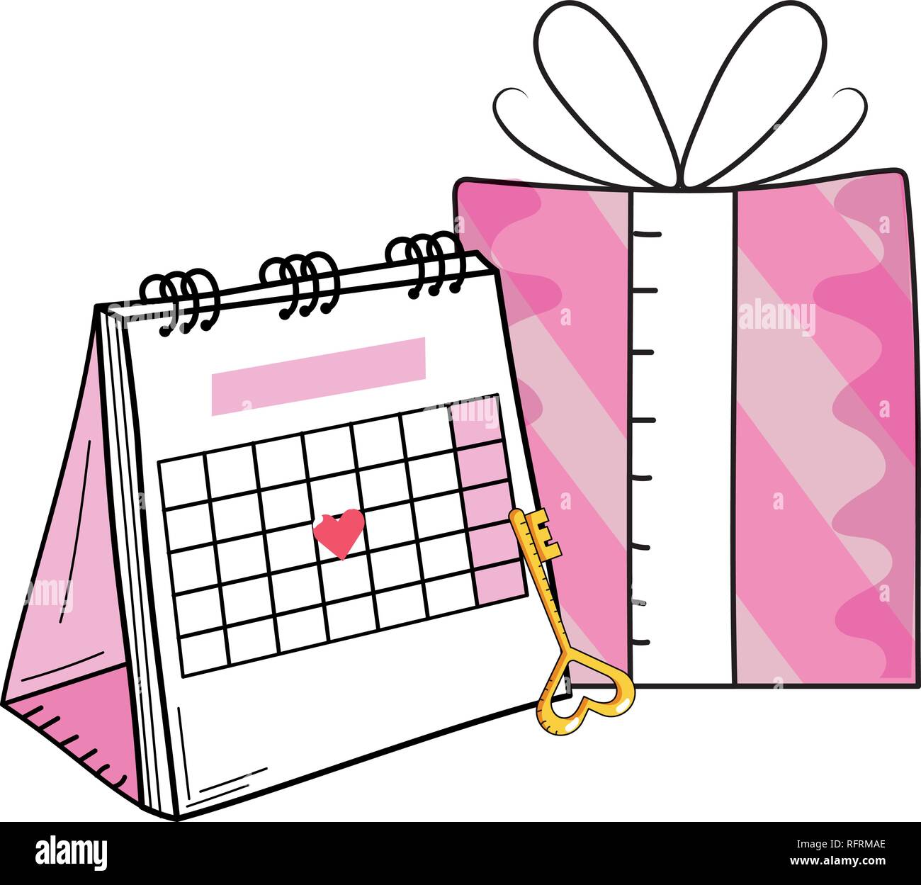 valentines day calendar cartoon Stock Vector Image & Art - Alamy