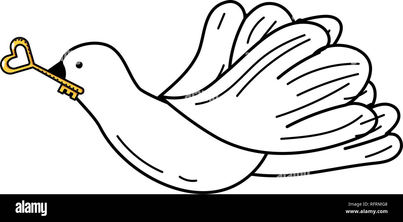 peace dove cartoon Stock Vector