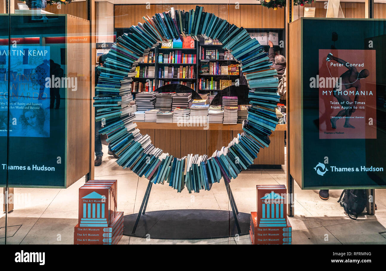 Circular book stand, British Museum, London, England, UK. Stock Photo