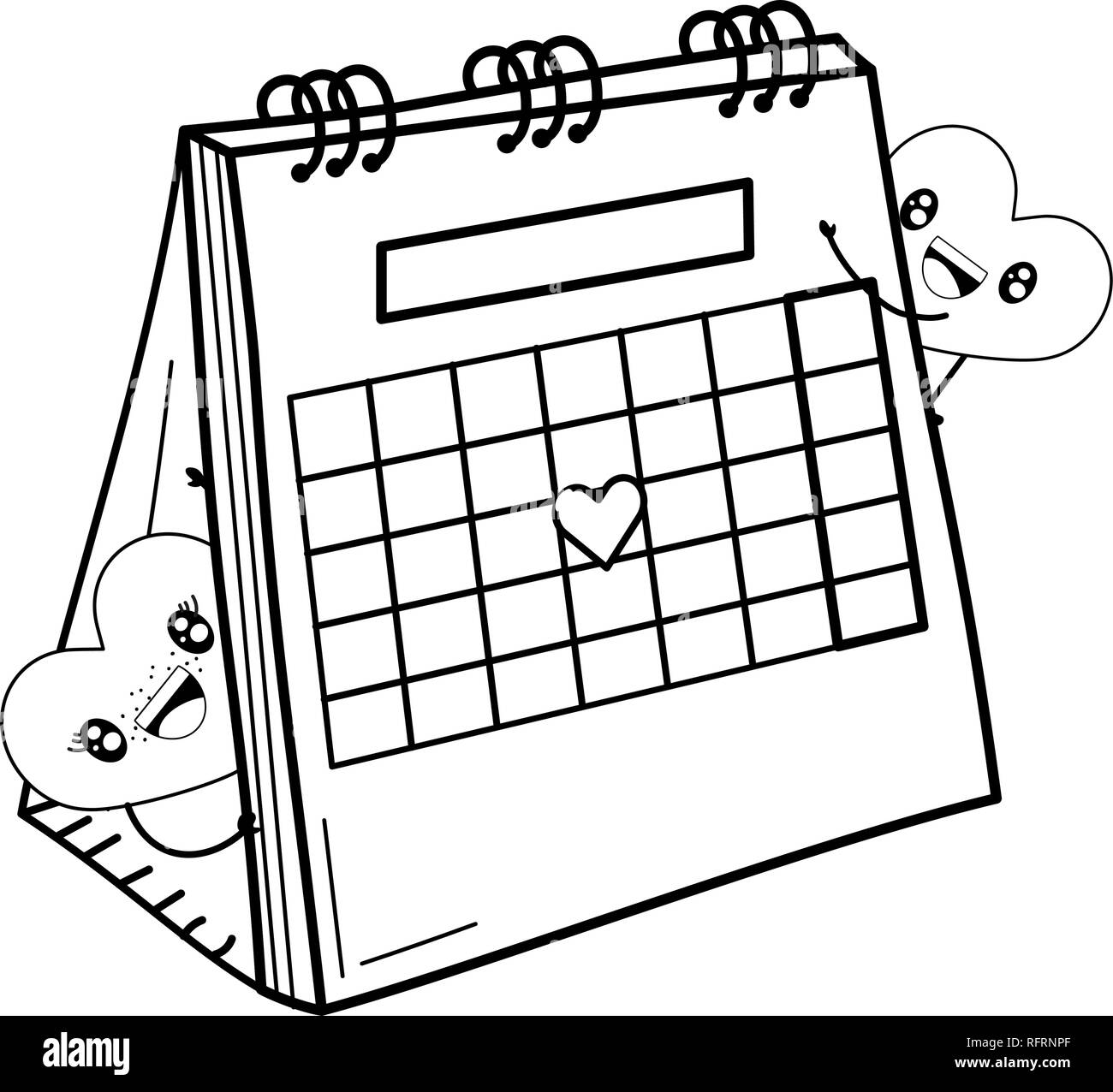 valentines day calendar cartoon Stock Vector Image & Art - Alamy