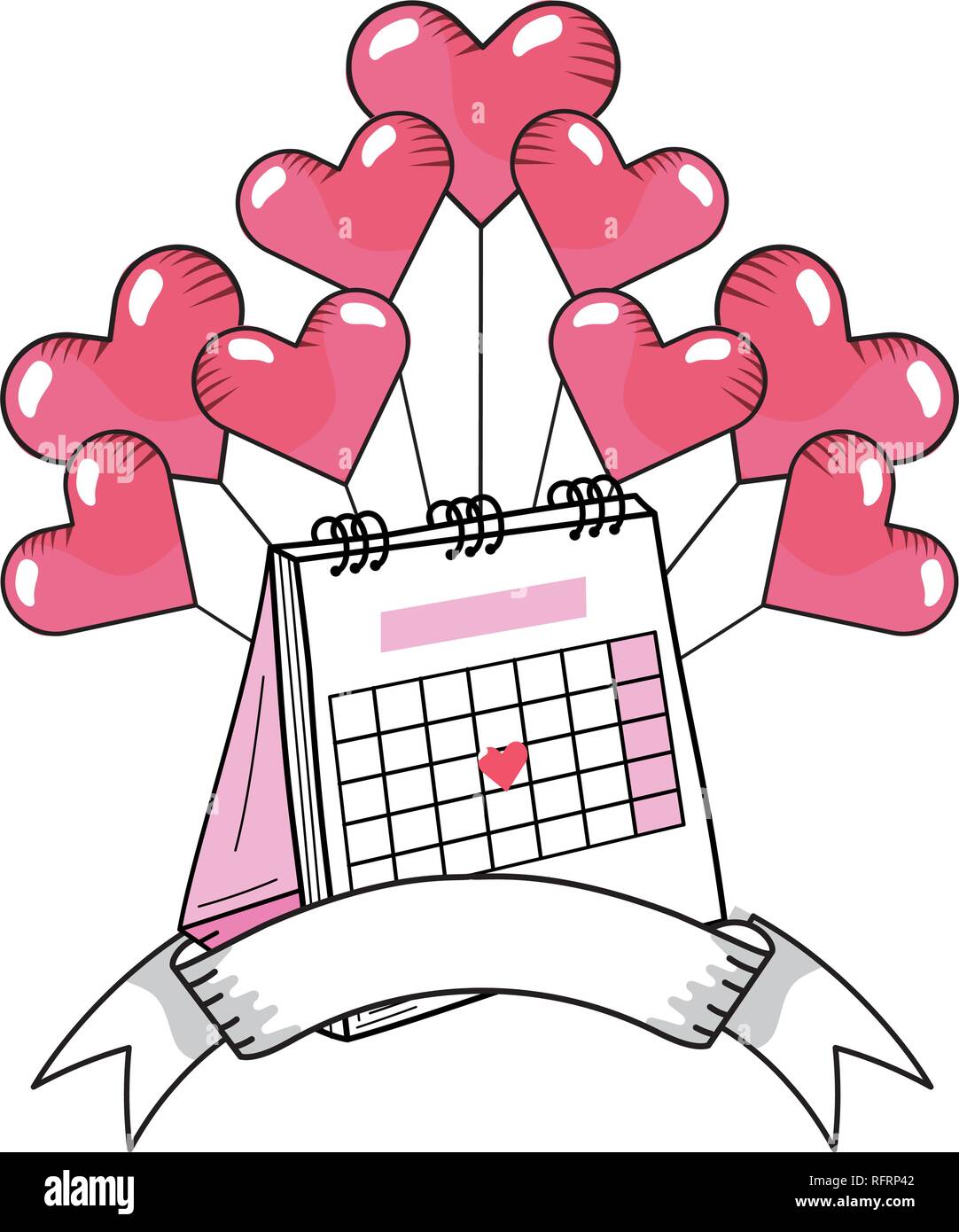 valentines day calendar cartoon Stock Vector Image & Art - Alamy