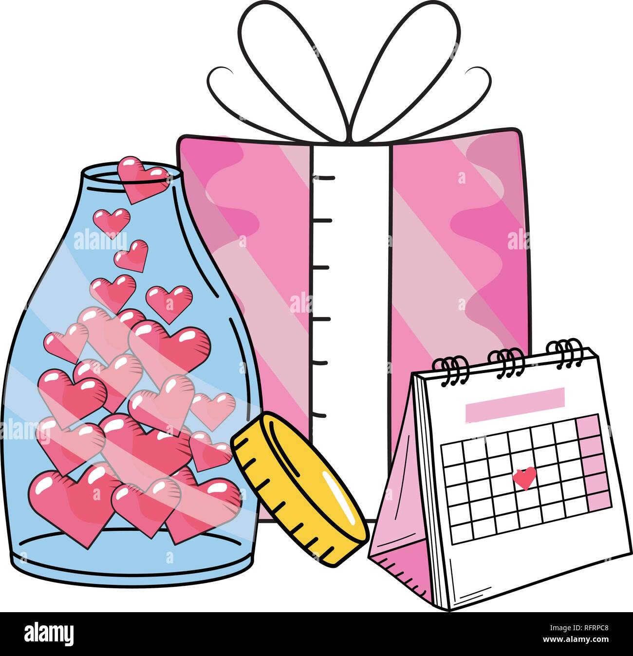 valentines day calendar cartoon Stock Vector Image & Art - Alamy