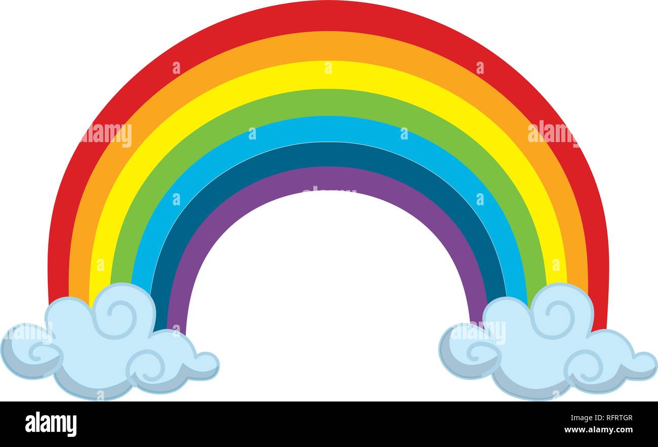 rainbow and clouds cartoon Stock Vector Image & Art - Alamy