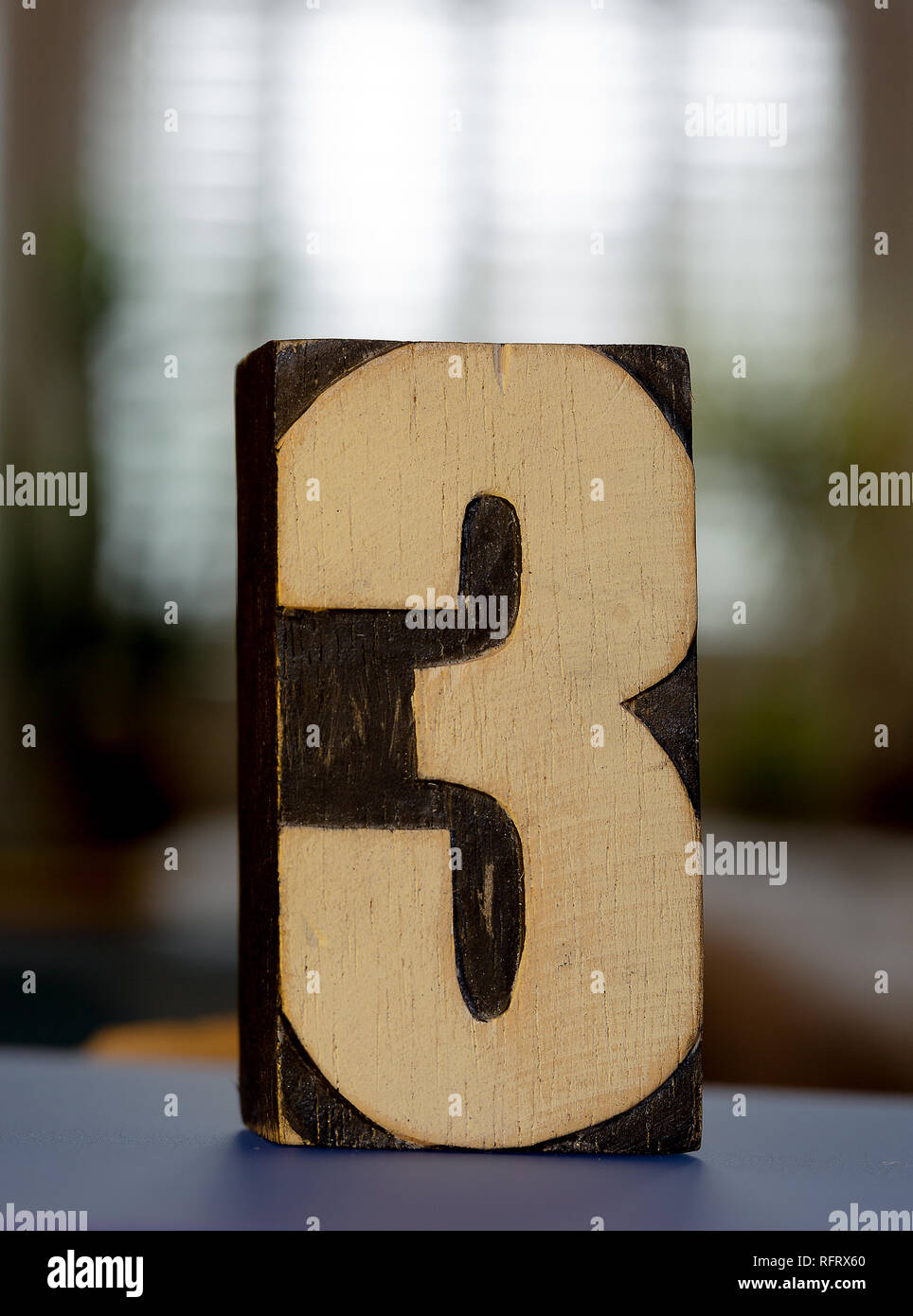 Building block with a number 3 Stock Photo