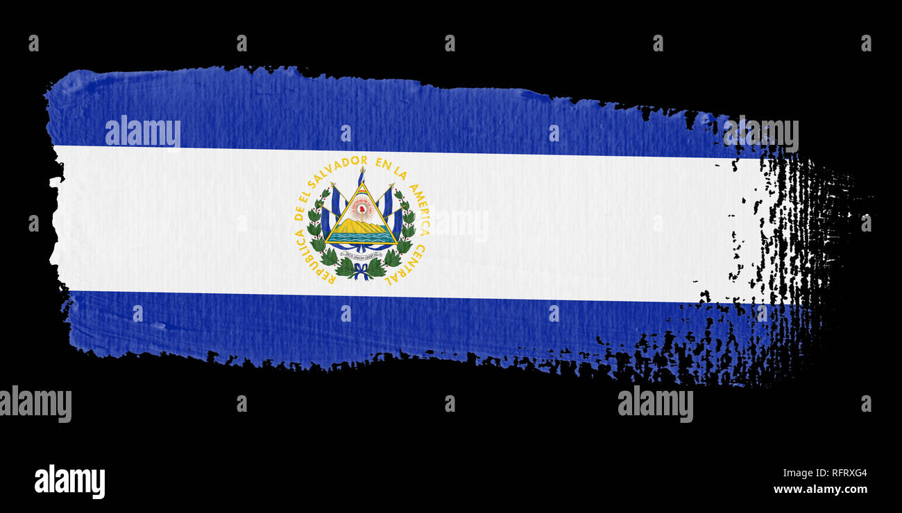 Brushstroke Flag El Salvador Stock Photo