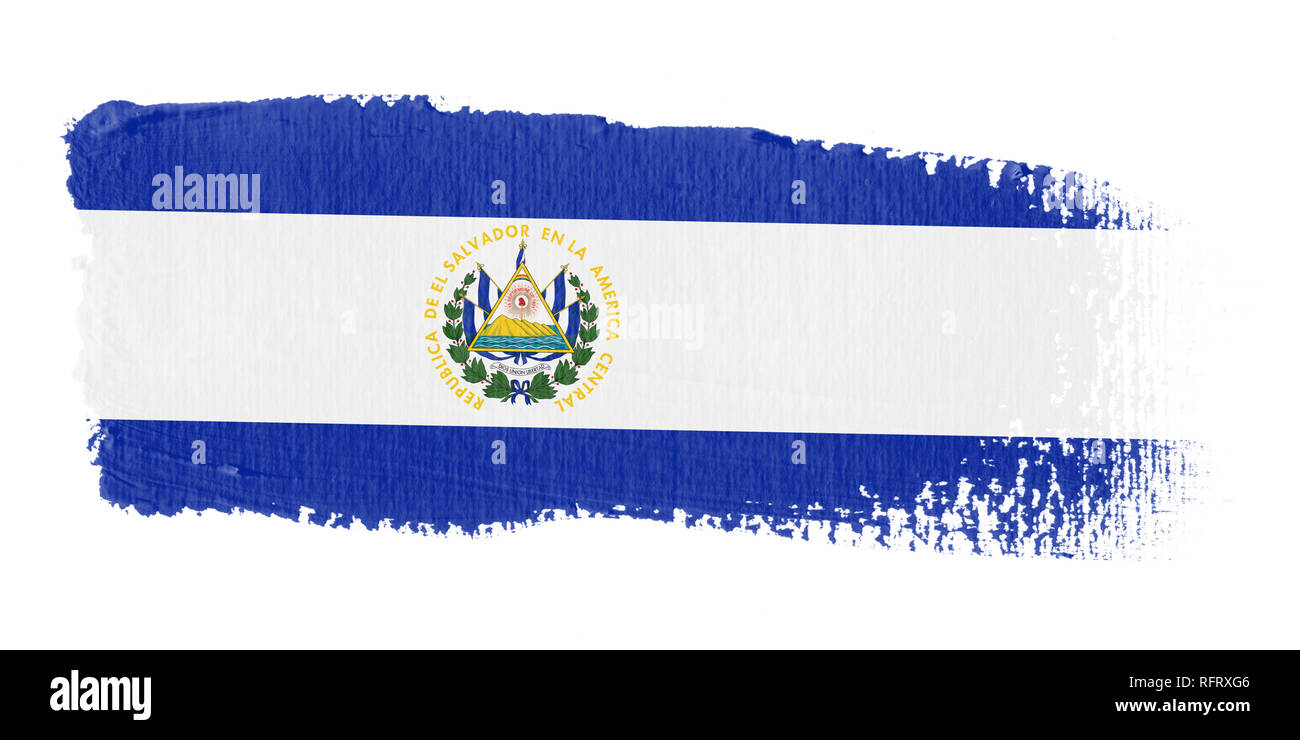 Brushstroke Flag El Salvador Stock Photo