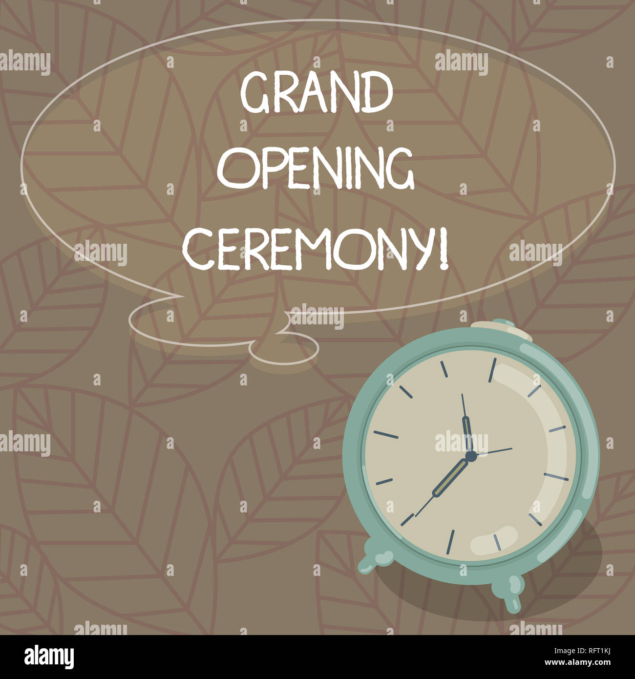 Writing note showing Grand Opening Ceremony. Business photo