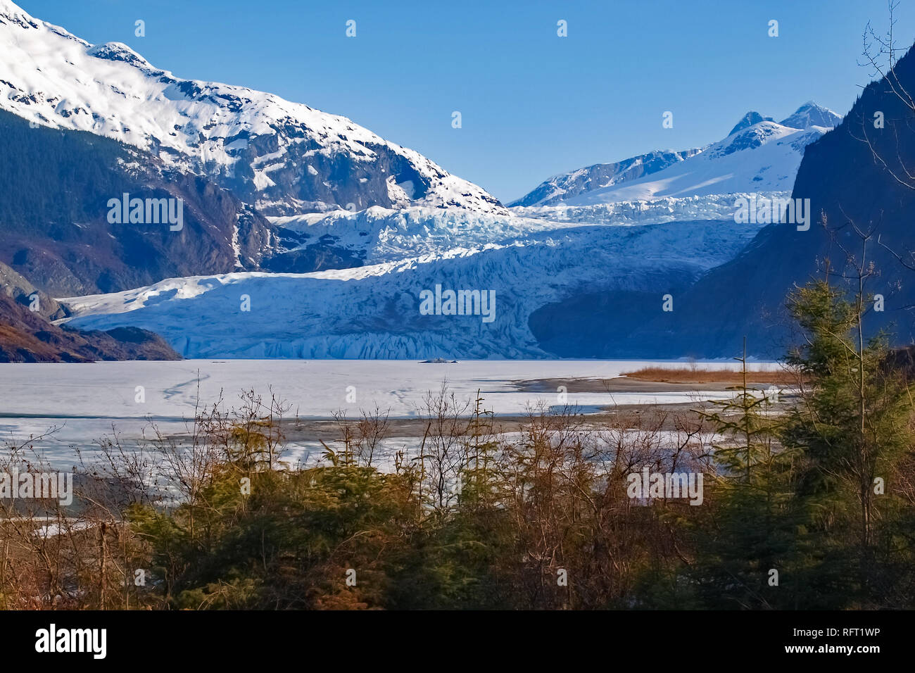 Mendenhall Glacier Juneau Alaska Stock Photo