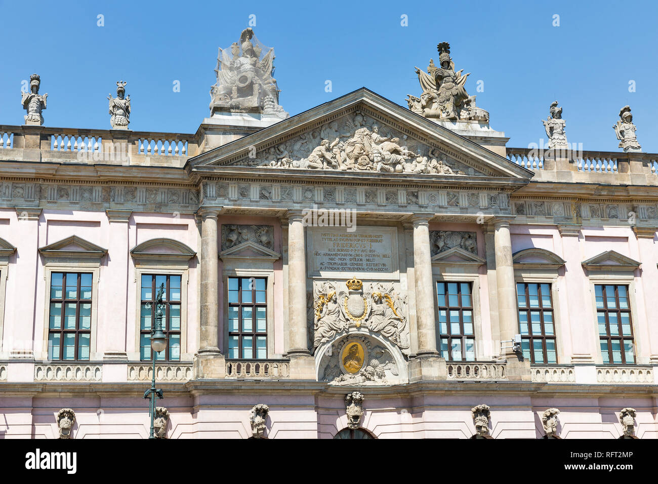 Zeughaus or Old Arsenal roof sculpture. Now it is German Historical Museum in Berlin, Germany. Stock Photo