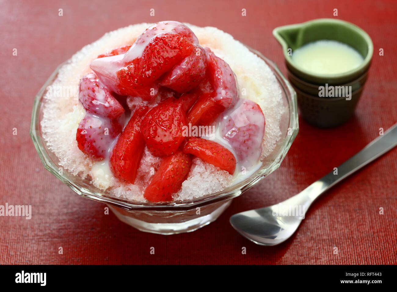 Milky Shaved Ice With Strawberries Recipe