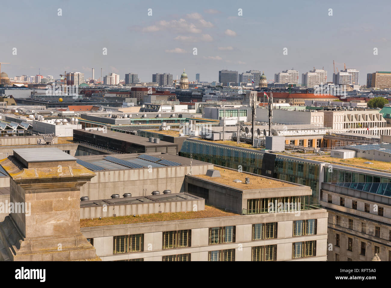Berlin cityscape from Reichstag roof. Mitte district, Germany Stock Photo