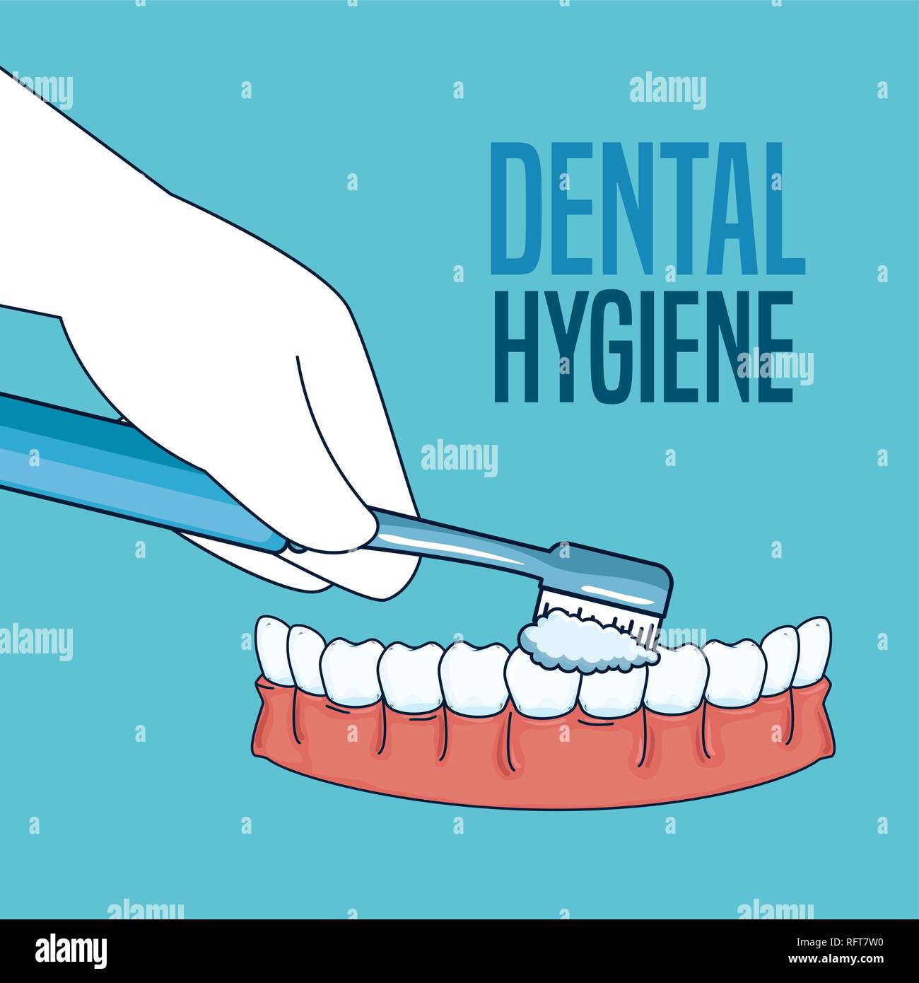 teeth hygiene treatment with toothbrush tool Stock Vector Image & Art