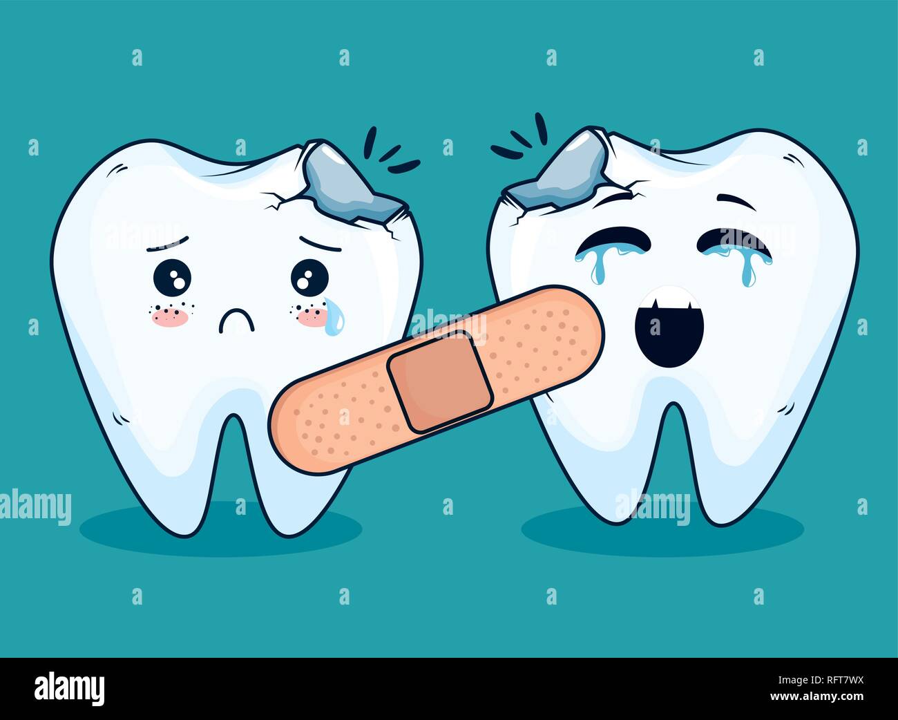 teeth medicine treatment with aid band Stock Vector Image & Art Alamy