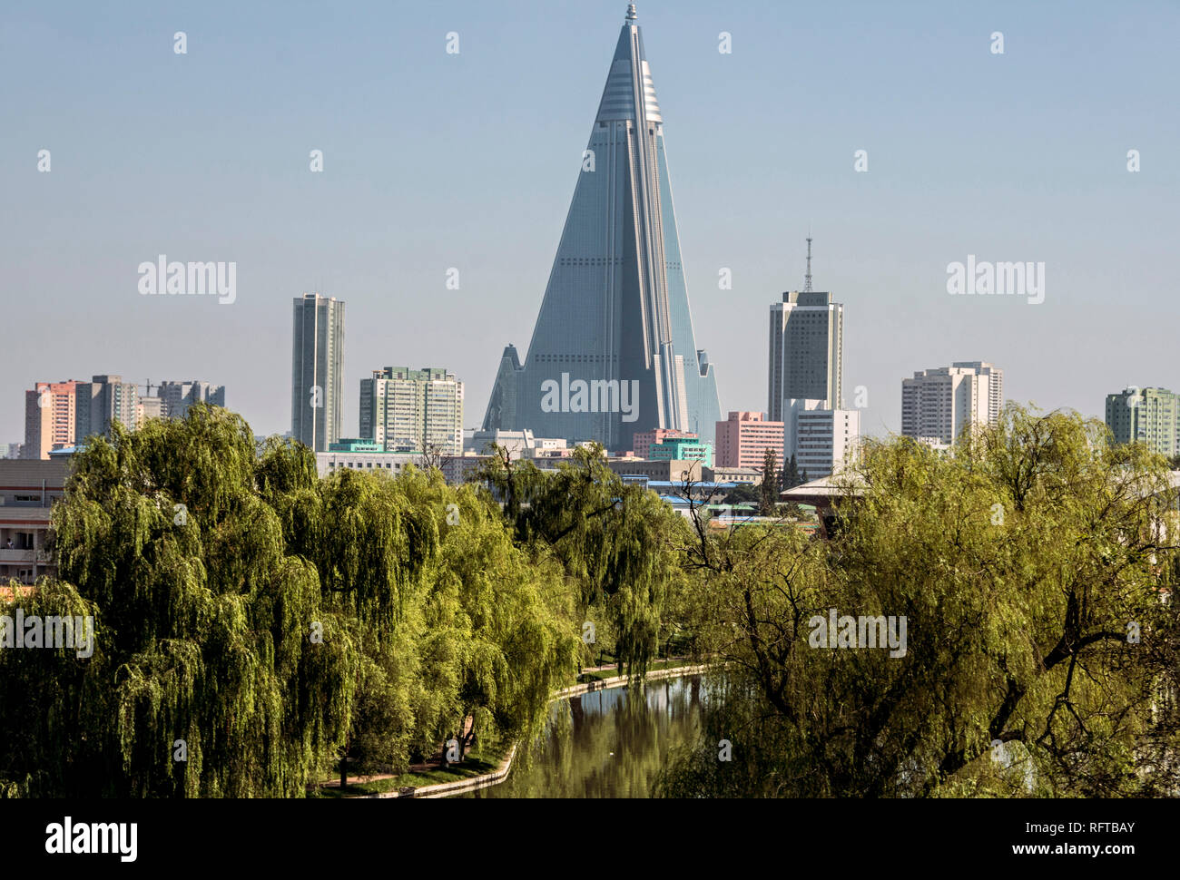 Ryugyong Hotel building, not occupied, Pyongyang, North Korea, Asia Stock Photo