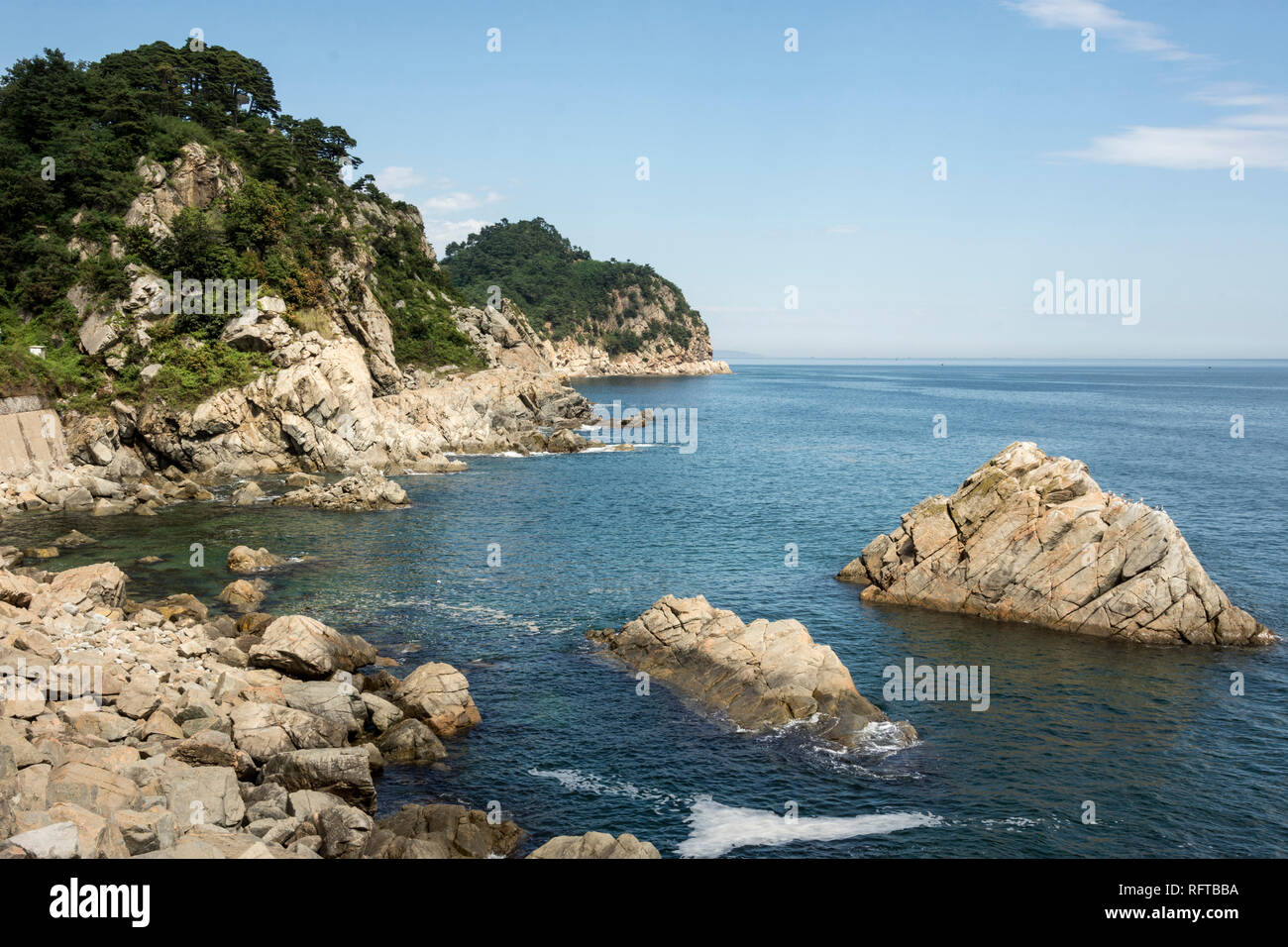 Granite coast near Chongjin, Hamgyong Province, North Korea, Asia Stock Photo