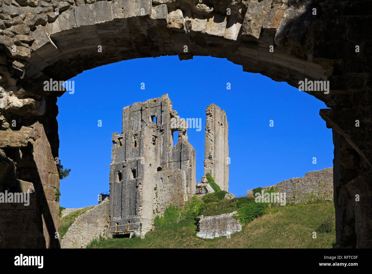 Gatehouse, Corfe Castle, Isle of Purbeck, Dorset, England, United Kingdom, Europe Stock Photo