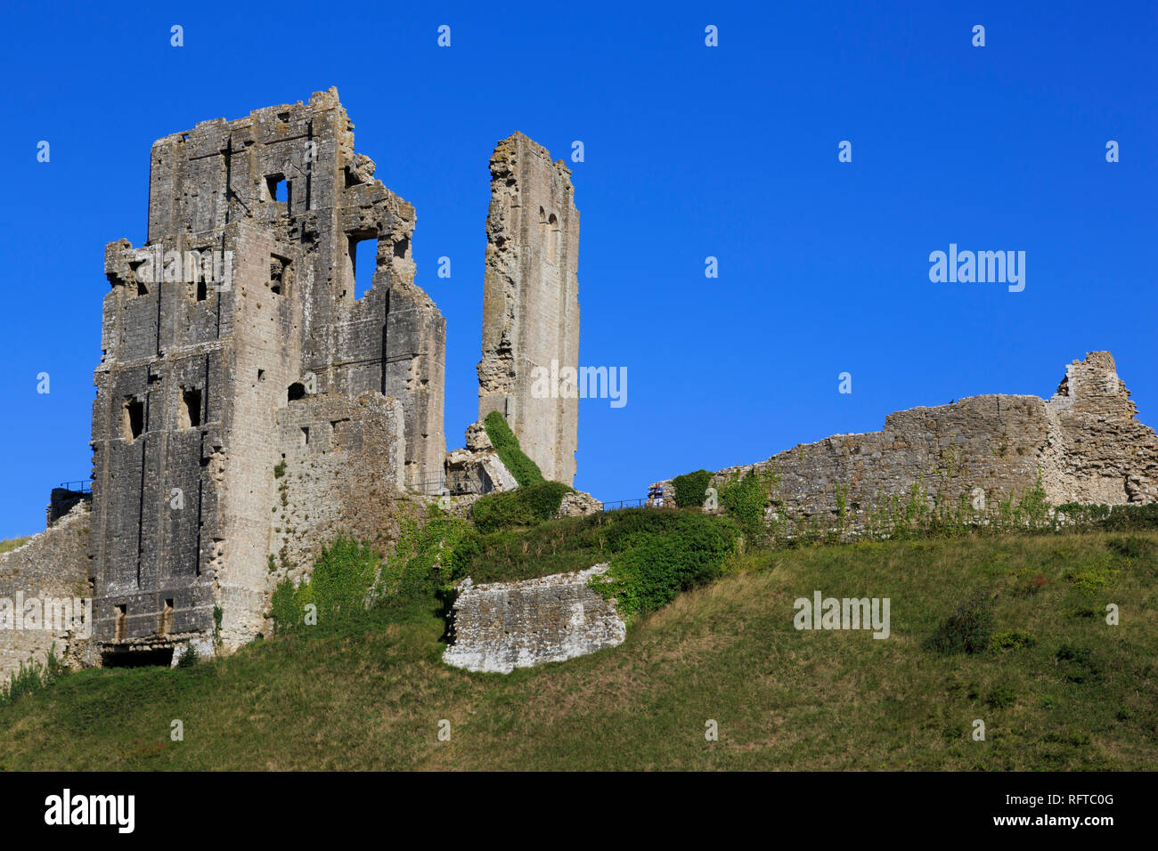 Corfe Castle, Isle of Purbeck, Dorset, England, United Kingdom, Europe Stock Photo