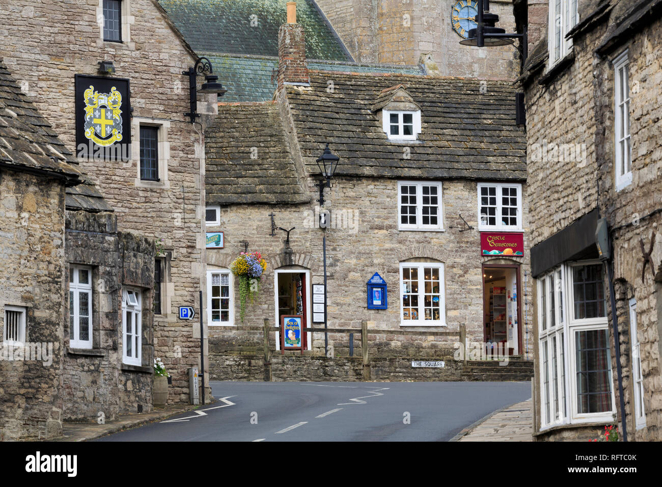 Village Square, Corfe Castle, Isle of Purbeck, Dorset, England, United Kingdom, Europe Stock Photo