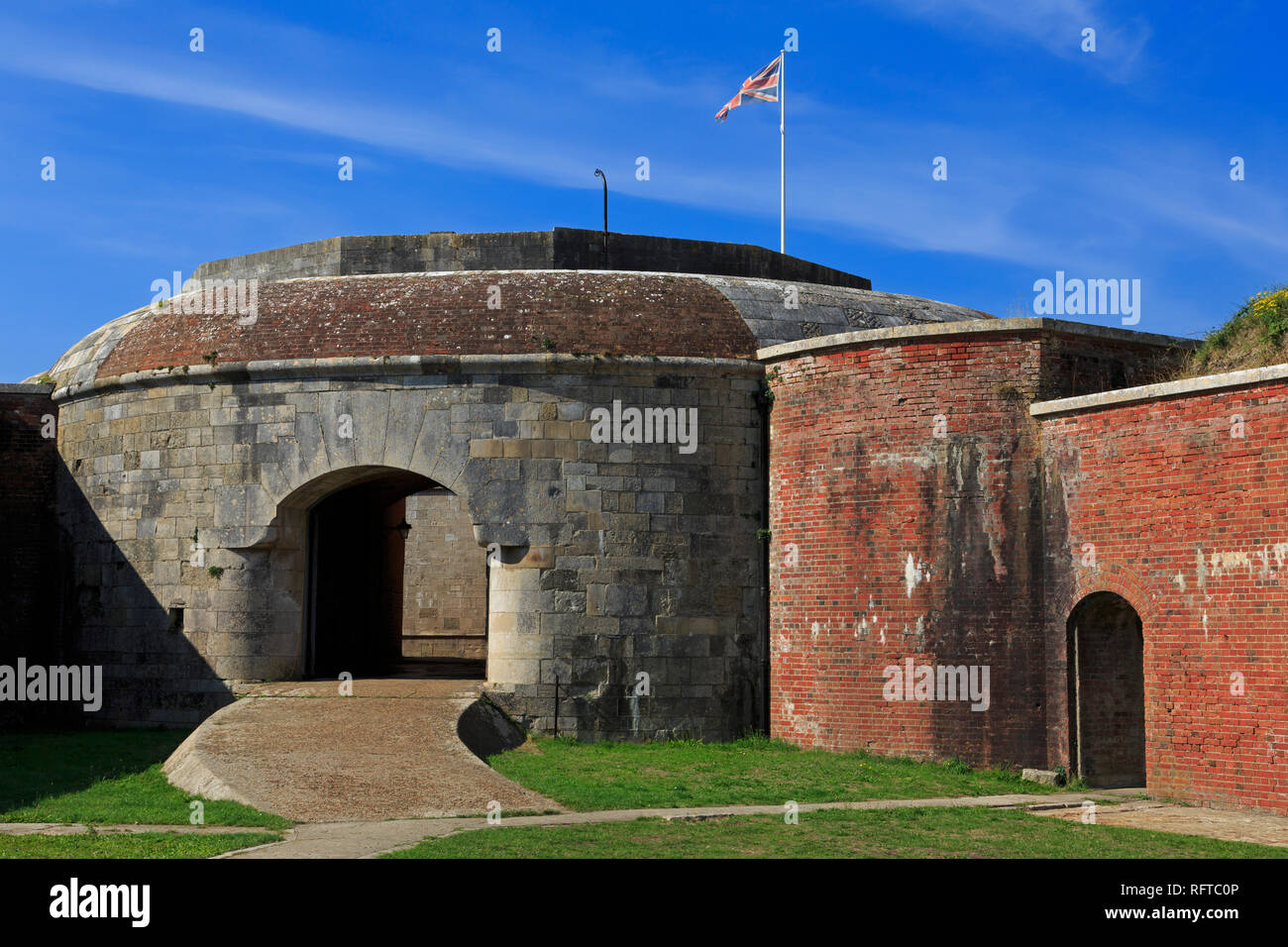 Gun Tower in Hurst Castle, Keyhaven, Hampshire, England, United Kingdom, Europe Stock Photo