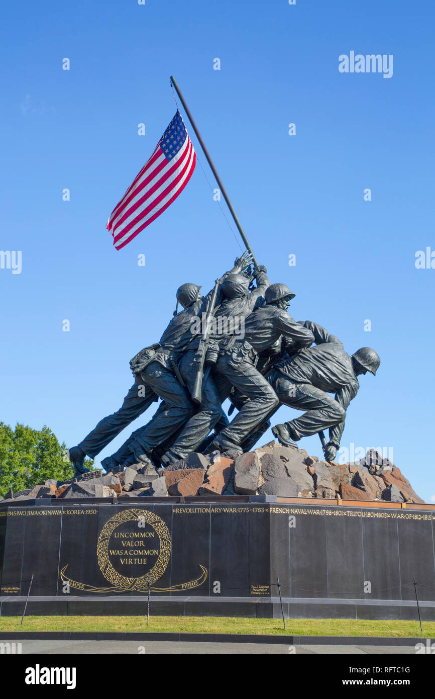 United States Marine Corps War Memorial, Washington D.C., United States of America, North America Stock Photo