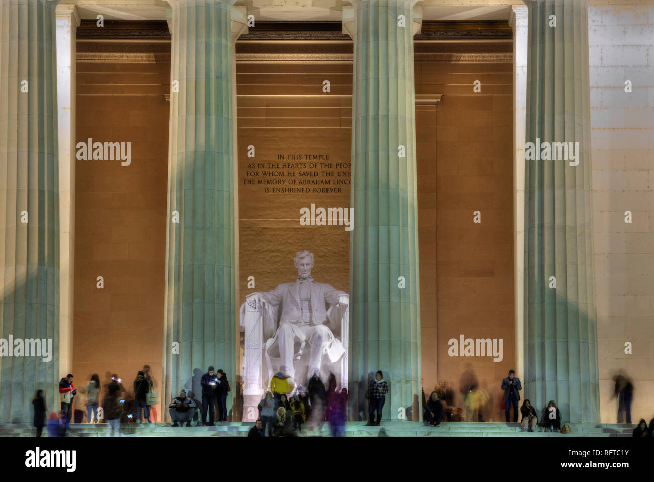Evening, Lincoln Memorial, Washington D.C., United States of America, North America Stock Photo