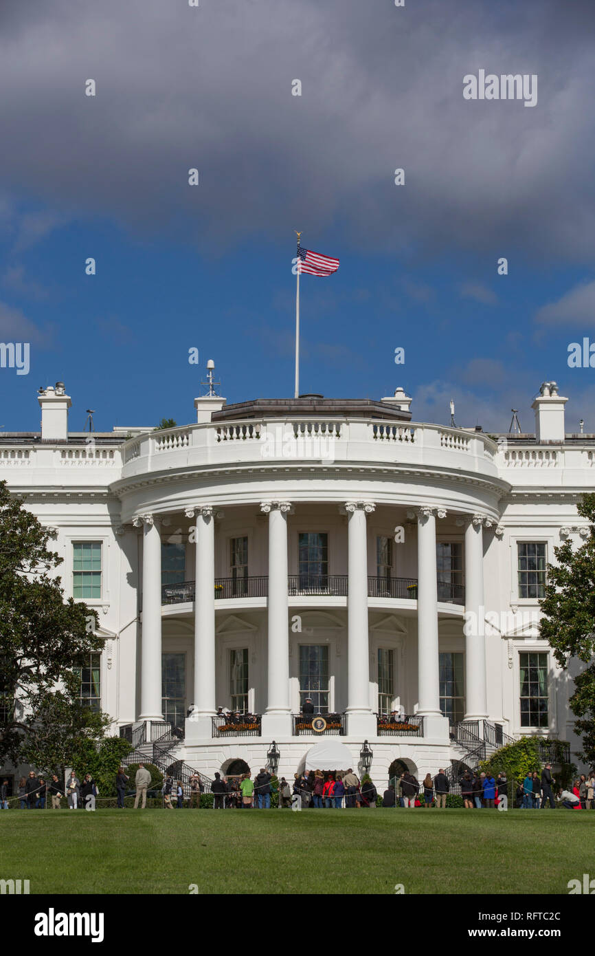 South Portico, White House, Washington D.C., United States of America, North America Stock Photo