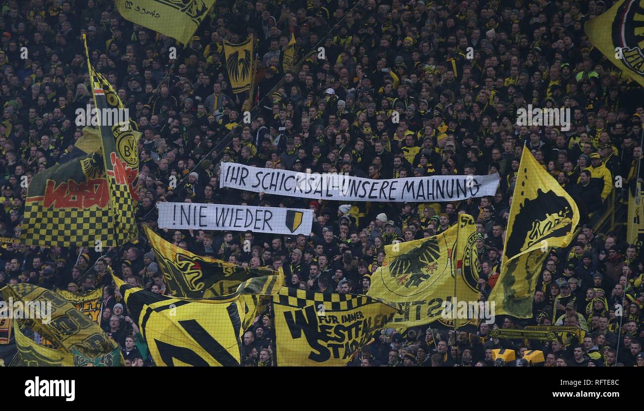 Dortmund Germany 26th Jan 19 Firo 26 01 19 Football 1 Bundesliga Season 18 19 Bvb Borussia Dortmund Hanover 96 Fans Bvb With Transparent Your Fate Our Reminder Usage Worldwide Credit Dpa Alamy Live News Stock Photo Alamy